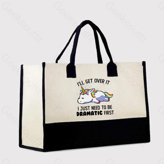 I Just Need To Be Dramatic Cotton Tote Bag White