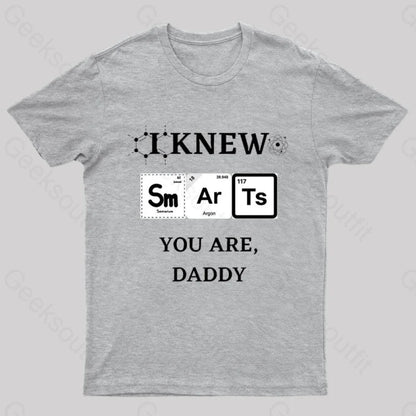 I Knew Smart You Are Daddy Geek T-Shirt Grey / S