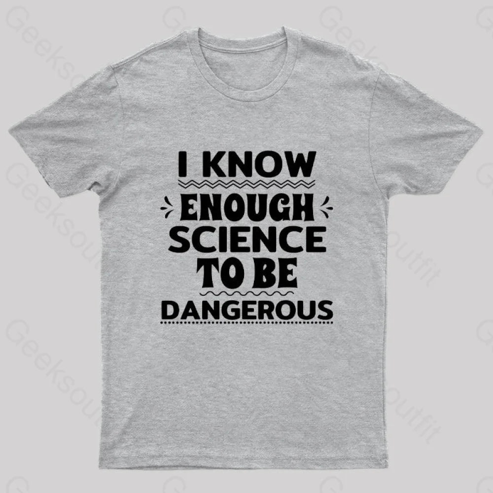 I Know Enough Science To Be Dangerous Geek T-Shirt Grey / S