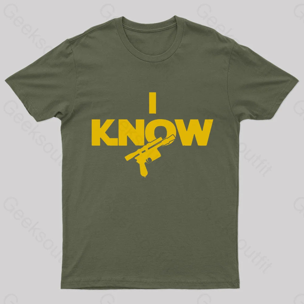 I Know Nerd T-Shirt Army Green / S