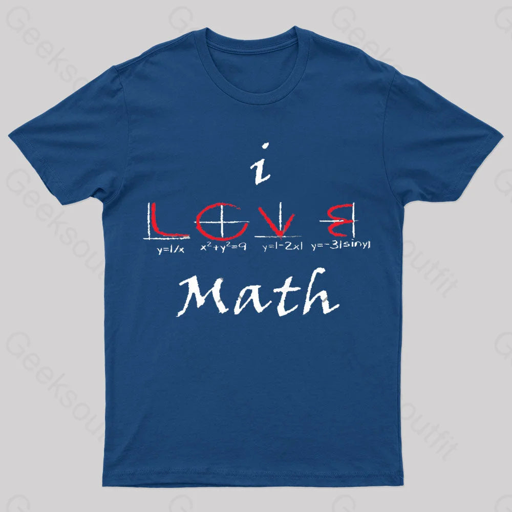 I Love Maths Geek T-Shirt Navy / S