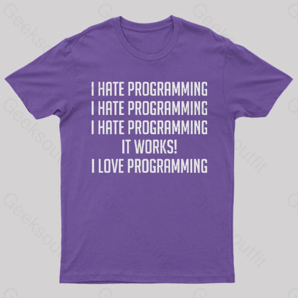 I Love Programming T-Shirt Purple / S