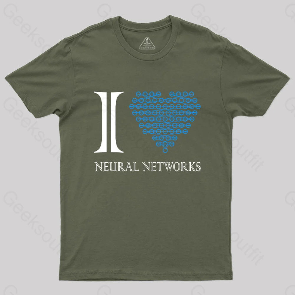 I Neural Networks T-Shirt Army Green / S Yc