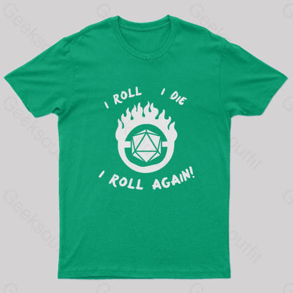 I Roll Die Again Nerd T-Shirt Green / S