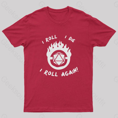 I Roll Die Again Nerd T-Shirt Red / S