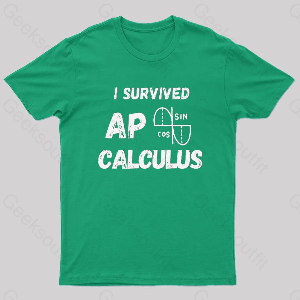 I Survived Ap Calculus Ap Calc Exam Nerd T-Shirt Green / S