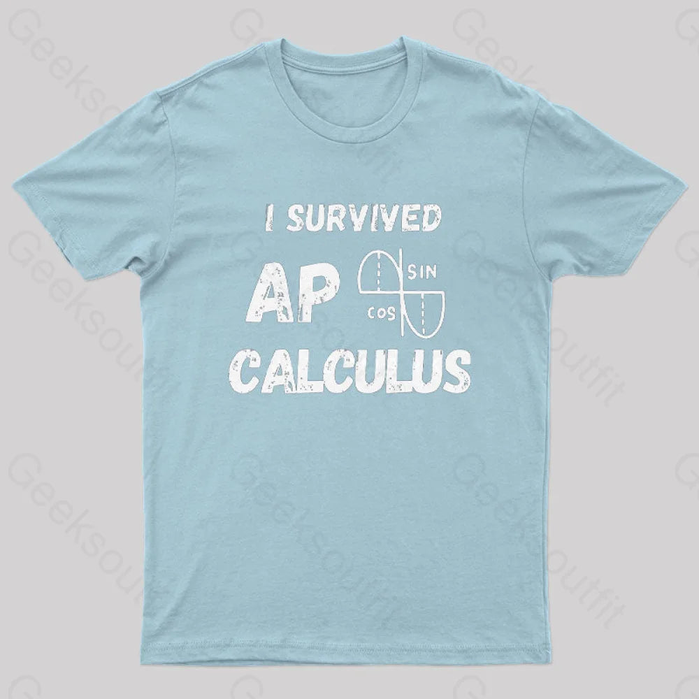 I Survived Ap Calculus Ap Calc Exam Nerd T-Shirt Light Blue / S