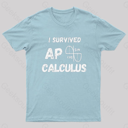 I Survived Ap Calculus Ap Calc Exam Nerd T-Shirt Light Blue / S