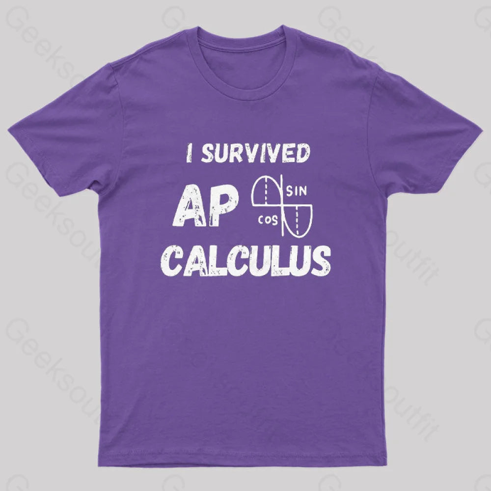 I Survived Ap Calculus Ap Calc Exam Nerd T-Shirt Purple / S