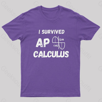 I Survived Ap Calculus Ap Calc Exam Nerd T-Shirt Purple / S