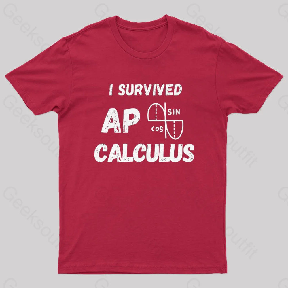 I Survived Ap Calculus Ap Calc Exam Nerd T-Shirt Red / S