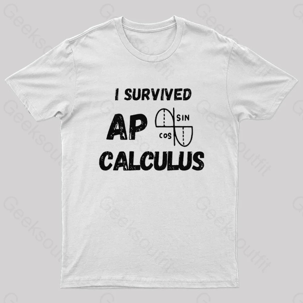 I Survived Ap Calculus Ap Calc Exam Nerd T-Shirt White / S