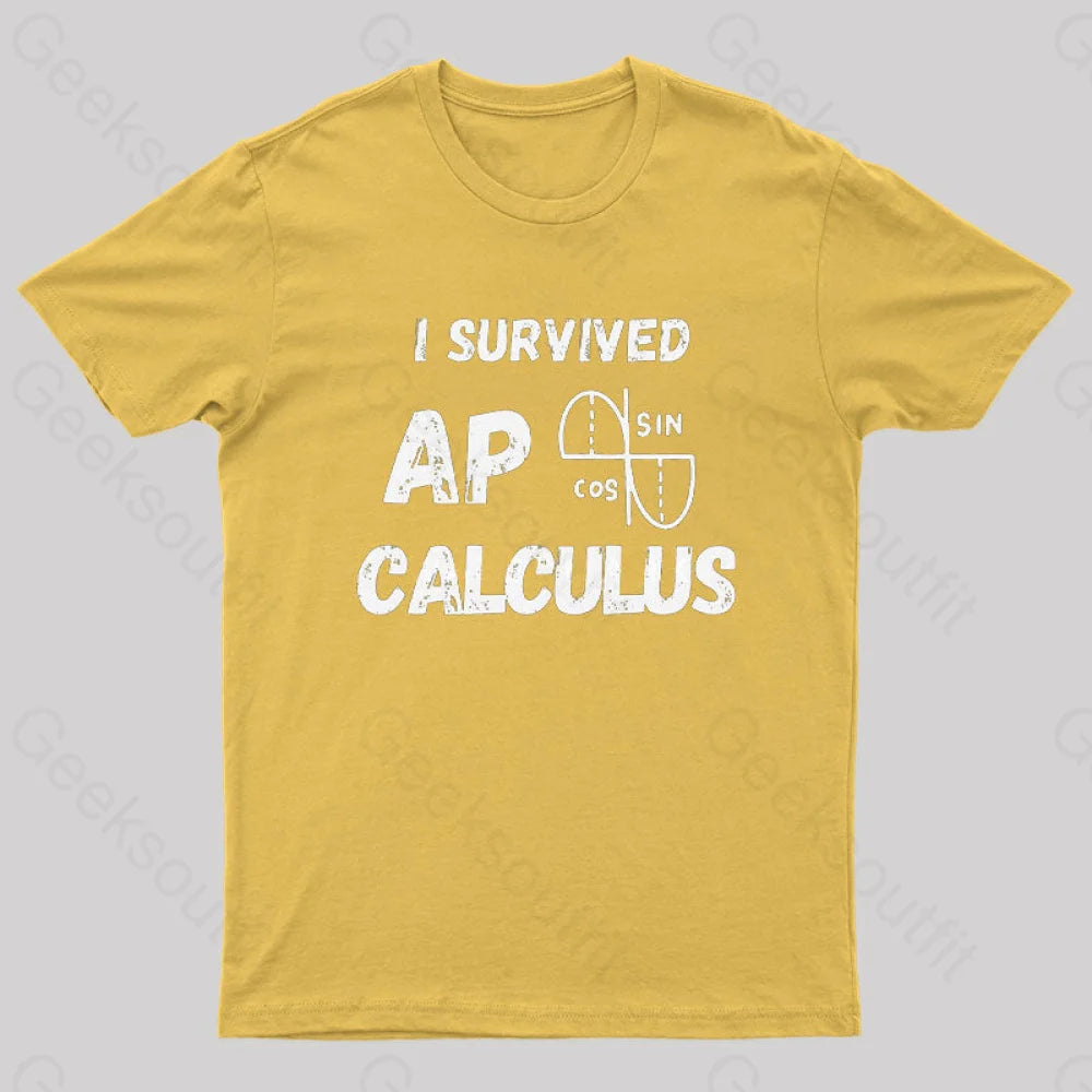 I Survived Ap Calculus Ap Calc Exam Nerd T-Shirt Yellow / S