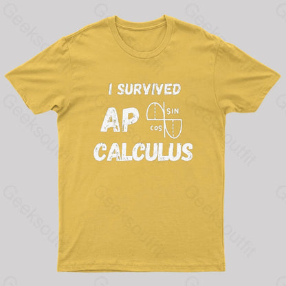 I Survived Ap Calculus Ap Calc Exam Nerd T-Shirt Yellow / S