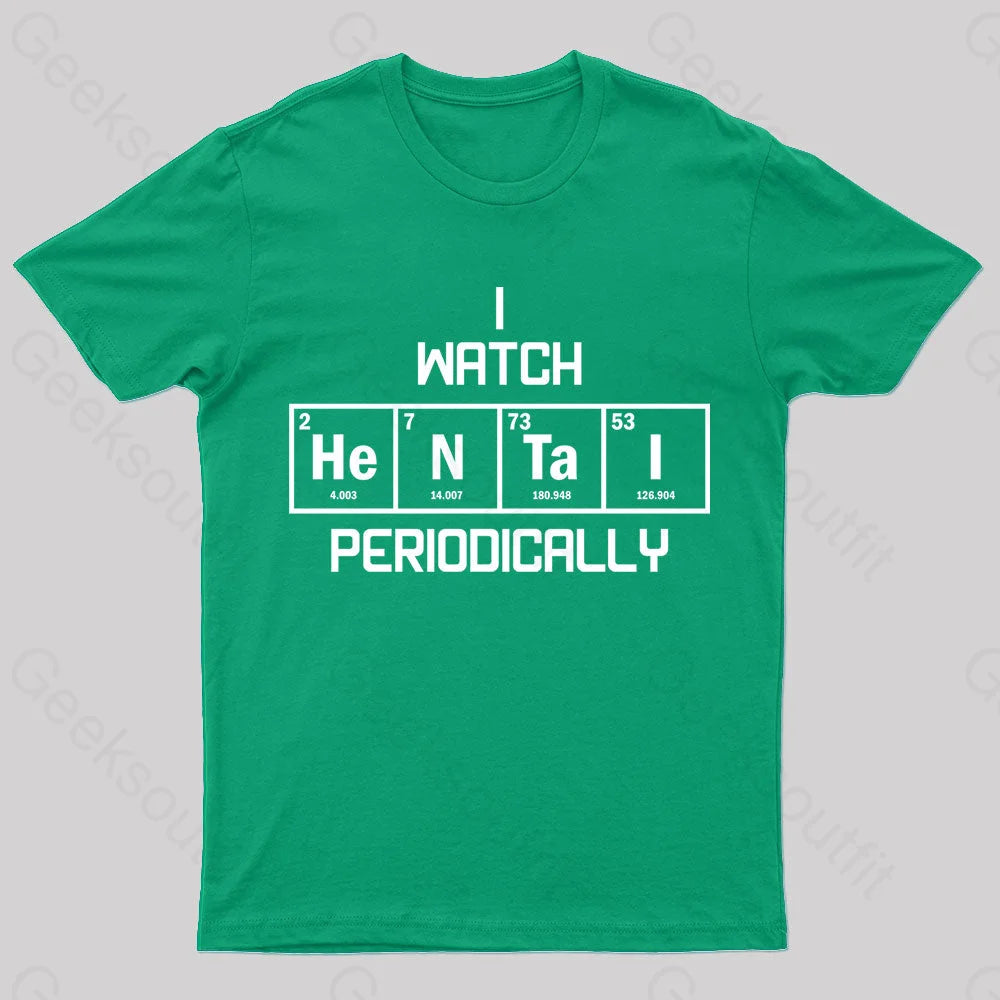 I Watch Hentai Periodically Nerd T-Shirt Green / S