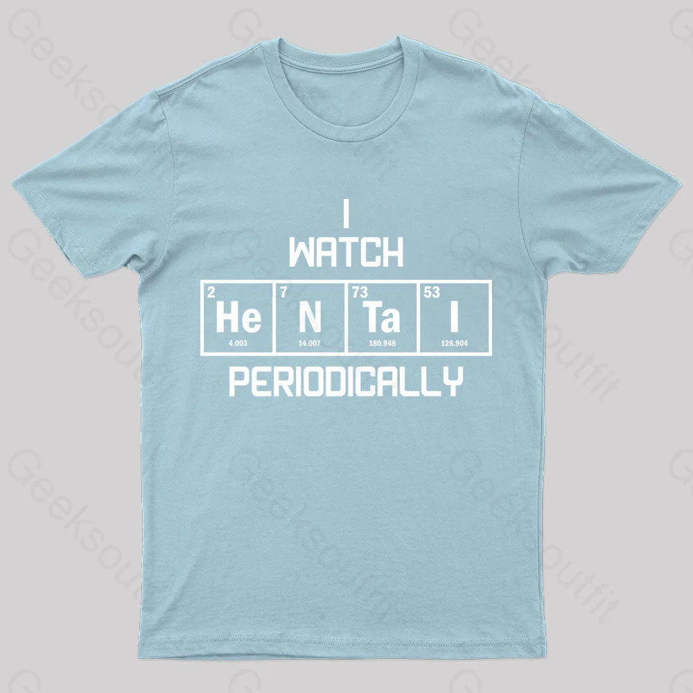 I Watch Hentai Periodically Nerd T-Shirt Light Blue / S