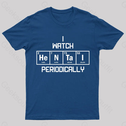 I Watch Hentai Periodically Nerd T-Shirt Navy / S