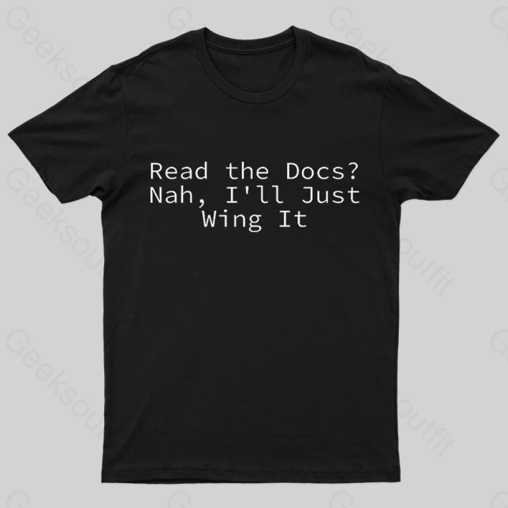 I Will Just Wing It Nerd T-Shirt Black / S