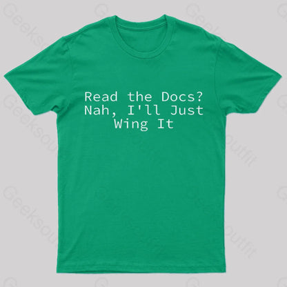 I Will Just Wing It Nerd T-Shirt Green / S