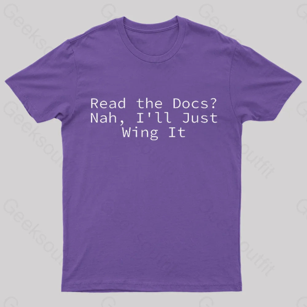 I Will Just Wing It Nerd T-Shirt Purple / S