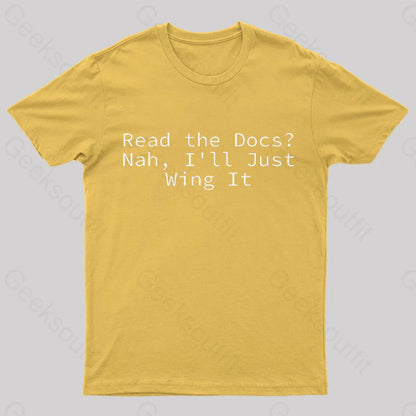 I Will Just Wing It Nerd T-Shirt Yellow / S