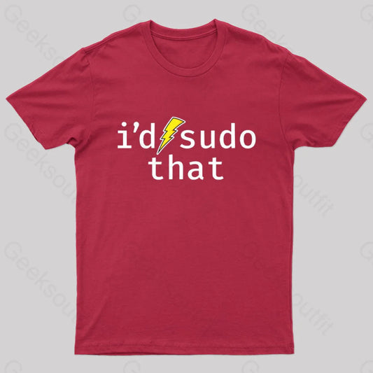 I’d Sudo That Nerd T-Shirt Red / S