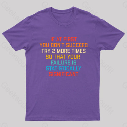 If At First You Don’t Succeed Try 2 More Times Nerd T-Shirt Purple / S