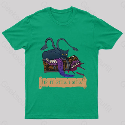 If It Fits I Sits Nerd T-Shirt Green / S