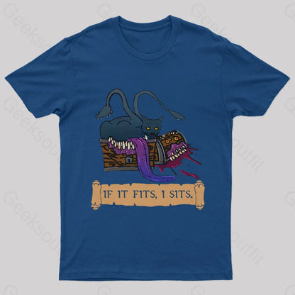 If It Fits I Sits Nerd T-Shirt Navy / S