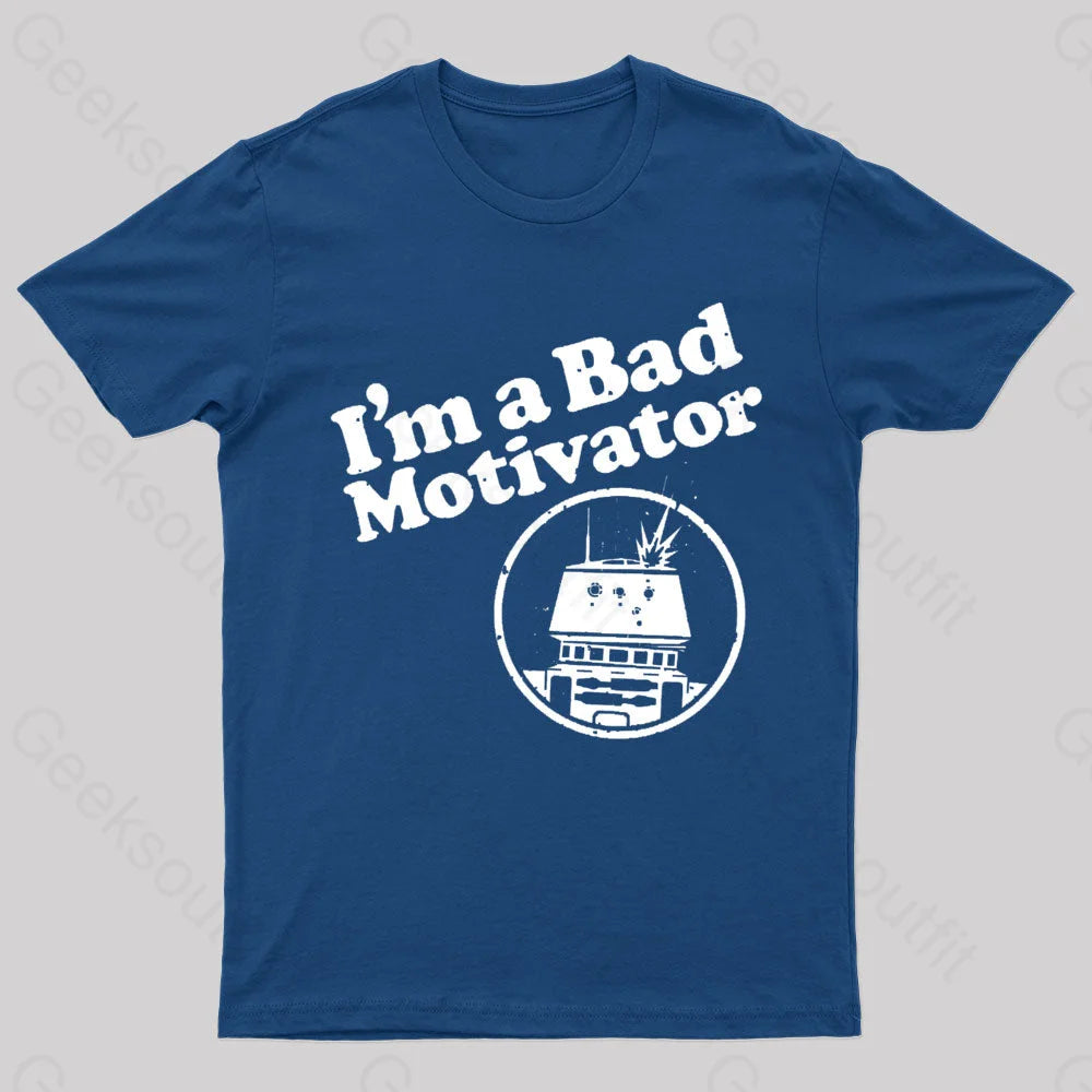 I’m A Bad Motivator Nerd T-Shirt Navy / S