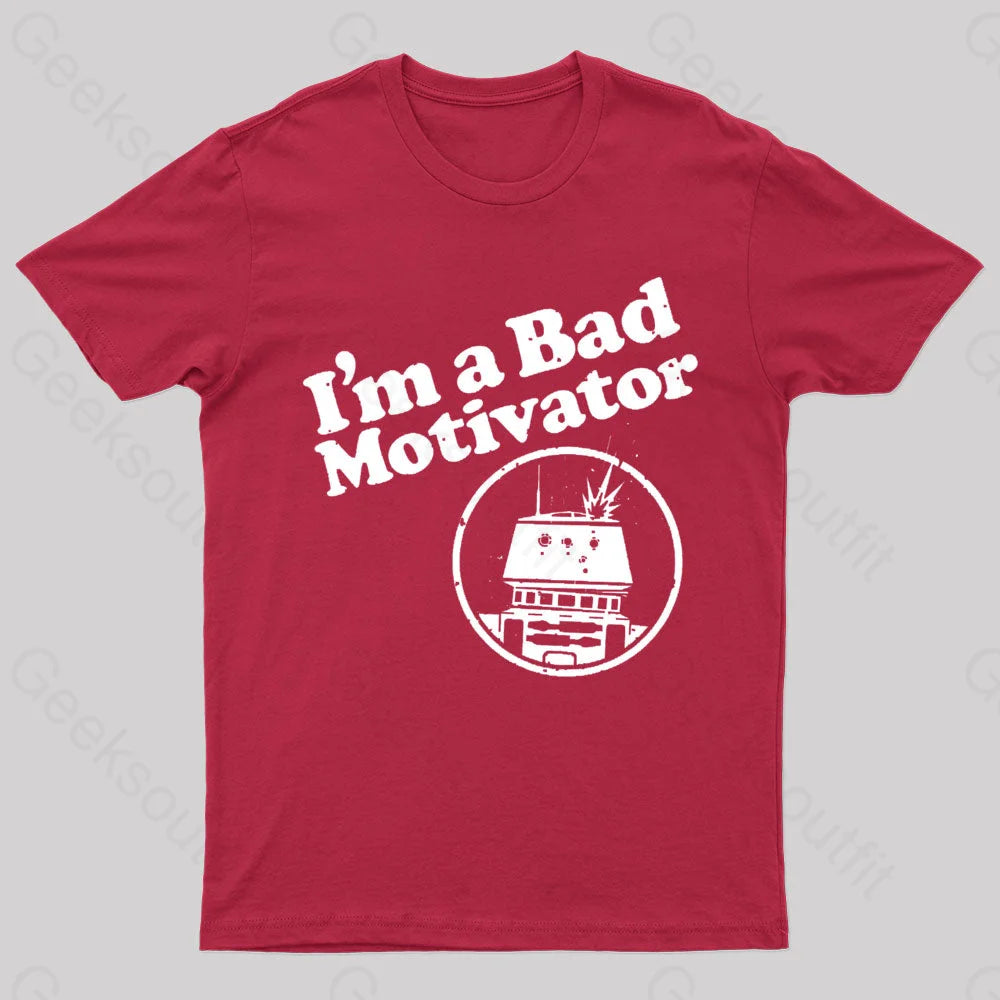 I’m A Bad Motivator Nerd T-Shirt Red / S