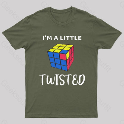 I’m A Little Twisted Nerd T-Shirt Army Green / S