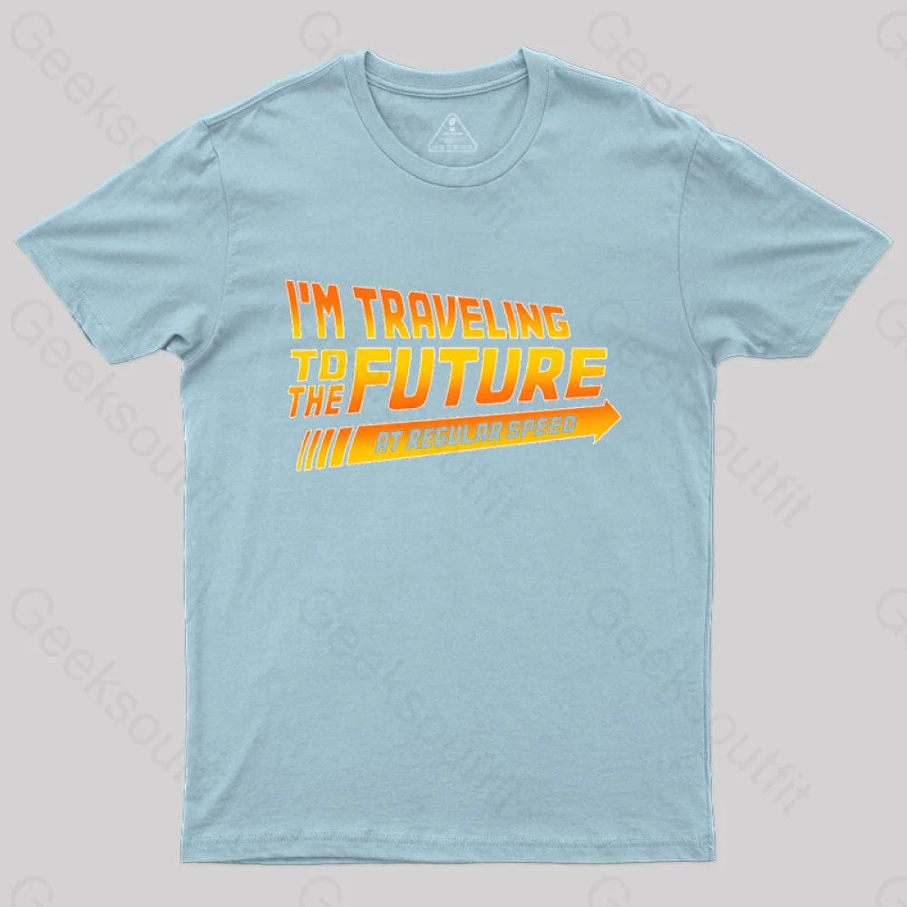 I’m A Time Traveler Too! T-Shirt Light Blue / S