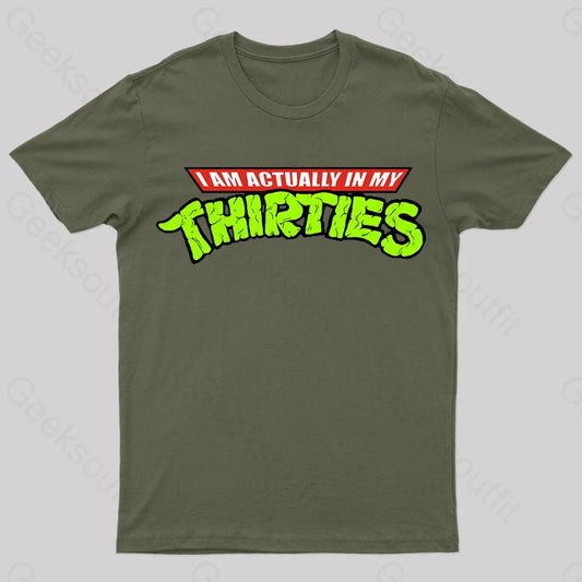 I’m Actually In My Thirties Nerd T-Shirt Army Green / S