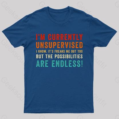 I’m Currently Unsupervised T-Shirt Navy / S