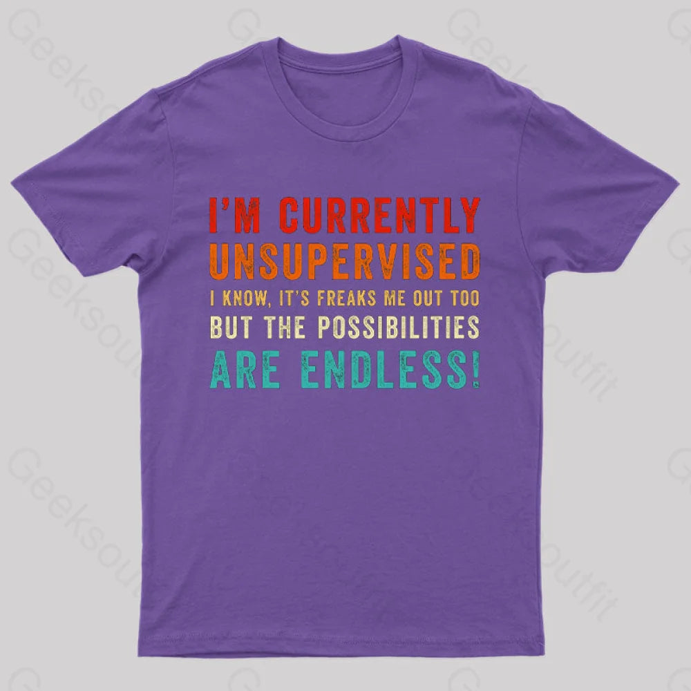 I’m Currently Unsupervised T-Shirt Purple / S