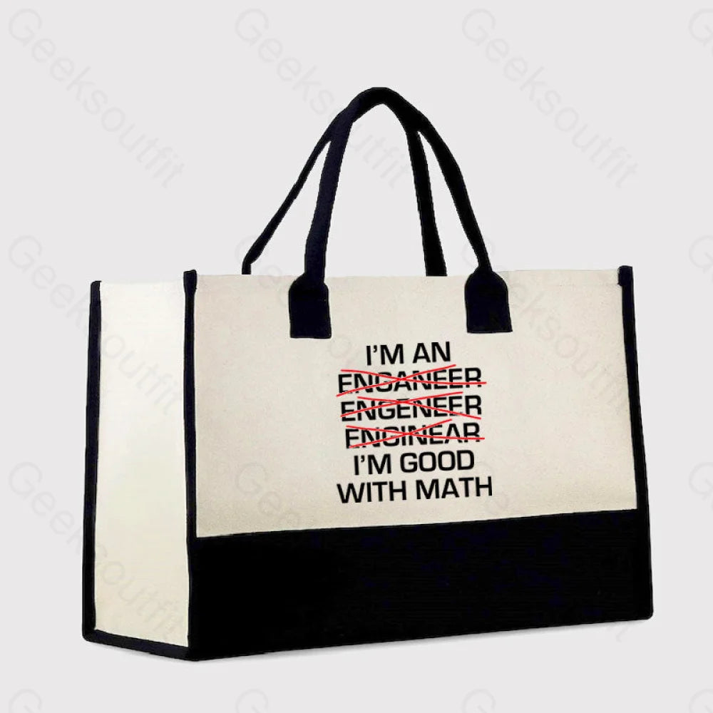 I’m Good With Math Cotton Tote Bag White