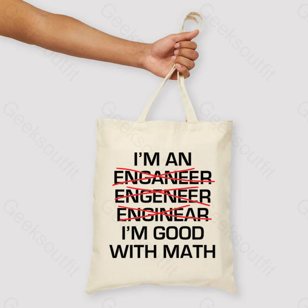 I’m Good With Math Unisex Tote Bag Beige