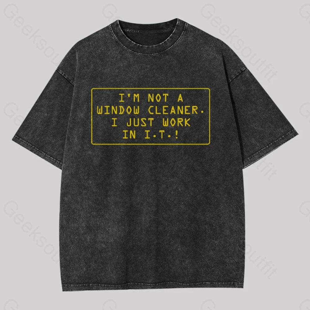 I’m Not A Window Cleaner Washed T-Shirt Black / S