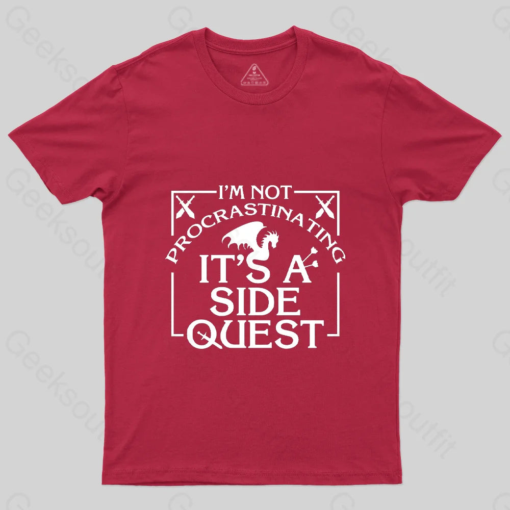 I’m Not Procrastinating It’s A Side Quest T-Shirt Red / S