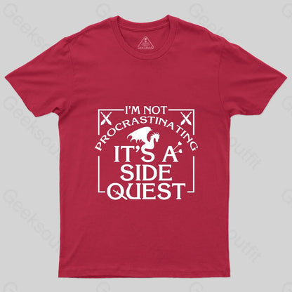 I’m Not Procrastinating It’s A Side Quest T-Shirt Red / S