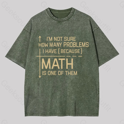 I’m Not Sure How Many Questions I Have Geek Washed T-Shirt Army Green / S