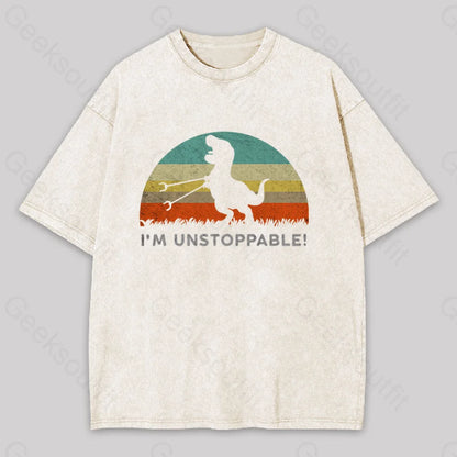 I’m Unstoppable T-Rex Washed T-Shirt Apricot / S