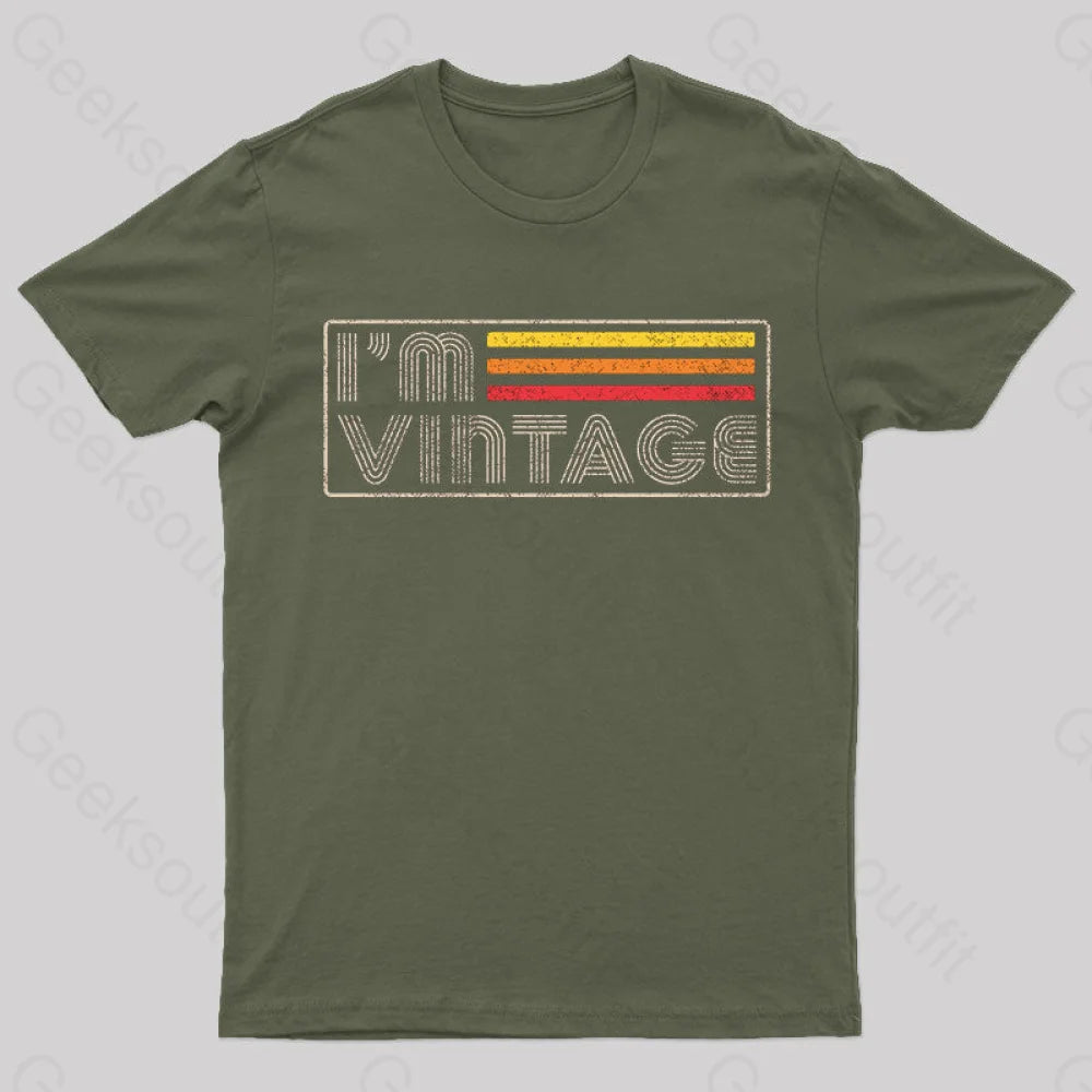 I‘m Vintage Geek T-Shirt Army Green / S