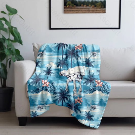 Imperial Walker Blue Hawaiian Beach Flannel Blanket 74*101Cm / Geekfb013