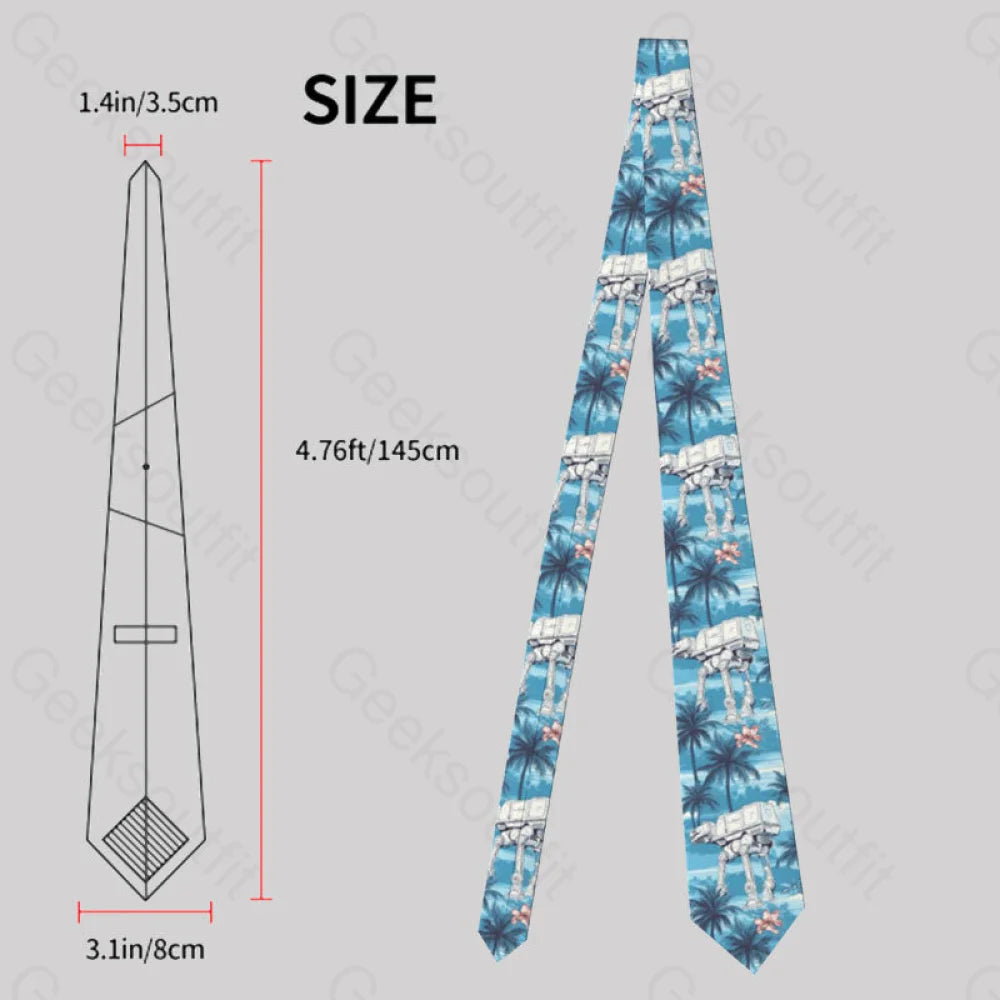 Imperial Walker Blue Hawaiian Beach Geek Neckties