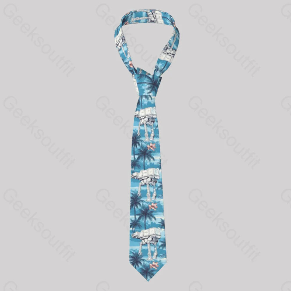 Imperial Walker Blue Hawaiian Beach Geek Neckties