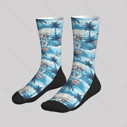 Imperial Walker Blue Hawaiian Beach Men’s Socks Sks004