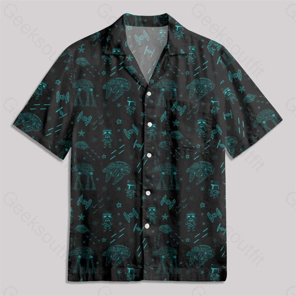 Imperial Walker Space Ship Cookie Button Up Pocket Shirt Hawaiian / S Bus461 Yc