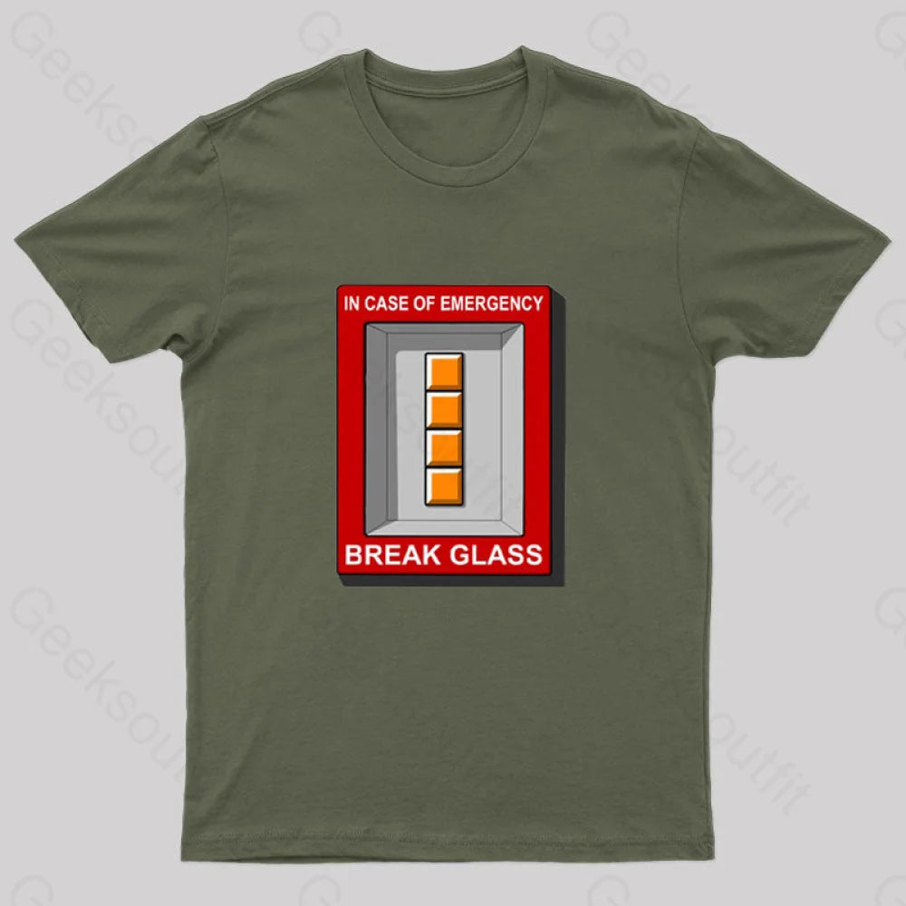 In Case Of Emergency Nerd T-Shirt Army Green / S